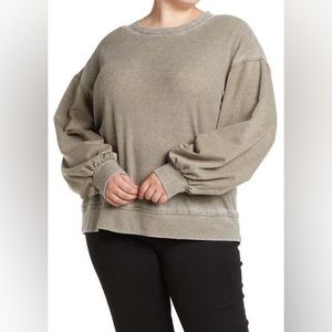 COMO VINTAGE French Terry Waffle Knit Pullover Sweatshirt